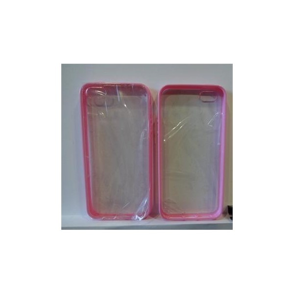 Silikonové puzdro TPU priesvitné, zadné iPhone 5, 5S, ružové