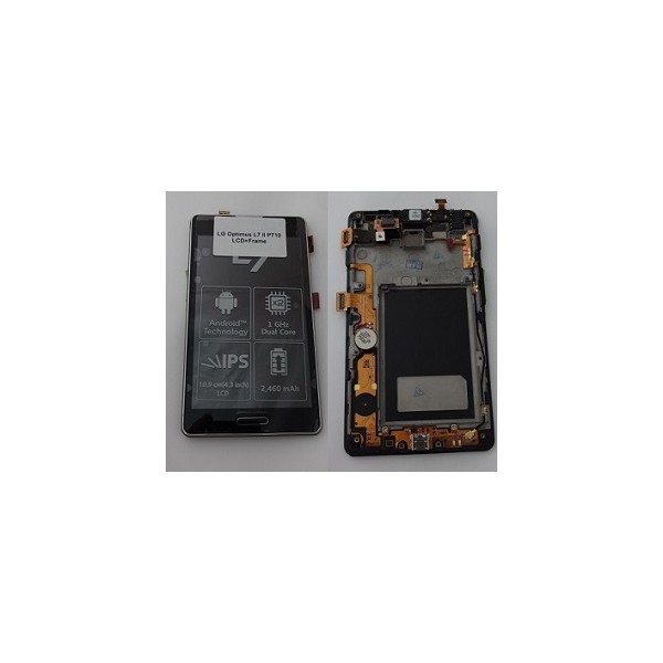 LG Optimus L7 II P710 LCD displej + dotyková plocha + kryt (Čierny) 3v1 original