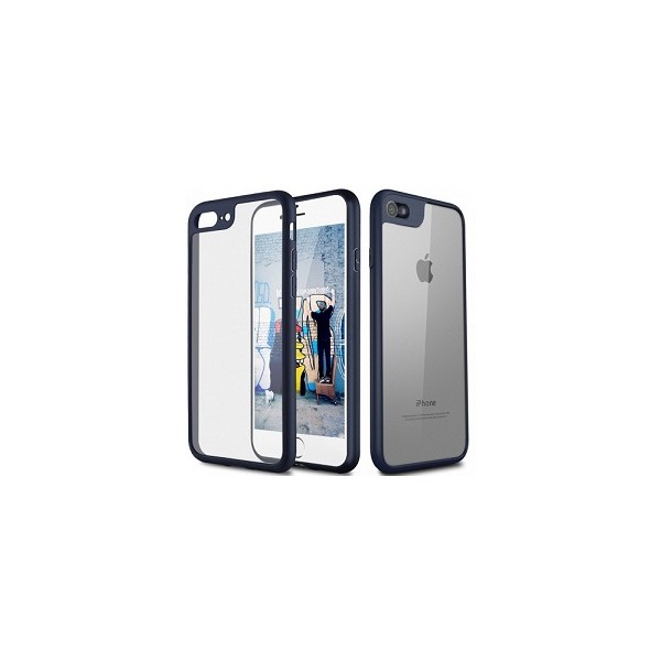 Bumper Case TPU Silikónové puzdro s pevným zadkom iPhone 7 Plus iPhone 8 Plus Dark Blue Tmavo modrý
