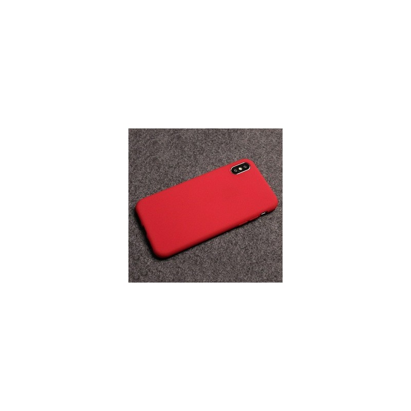 Soft Matte iPhone X / XS Samet Silicon Case Červený