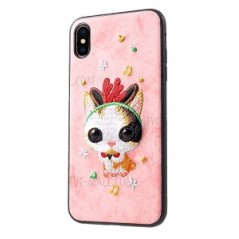 MUTURAL 3D Vyšívaný TPU Leather Coated Case iPhone X iPhone XS - Lovely Cat