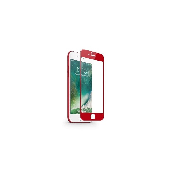 4D Premium Tvrdené sklo Full Cover pre iPhone 7 / 8, červená