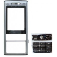 Kryt Sony Ericsson K800i predný + 2x klávesnica, strieborný, originál